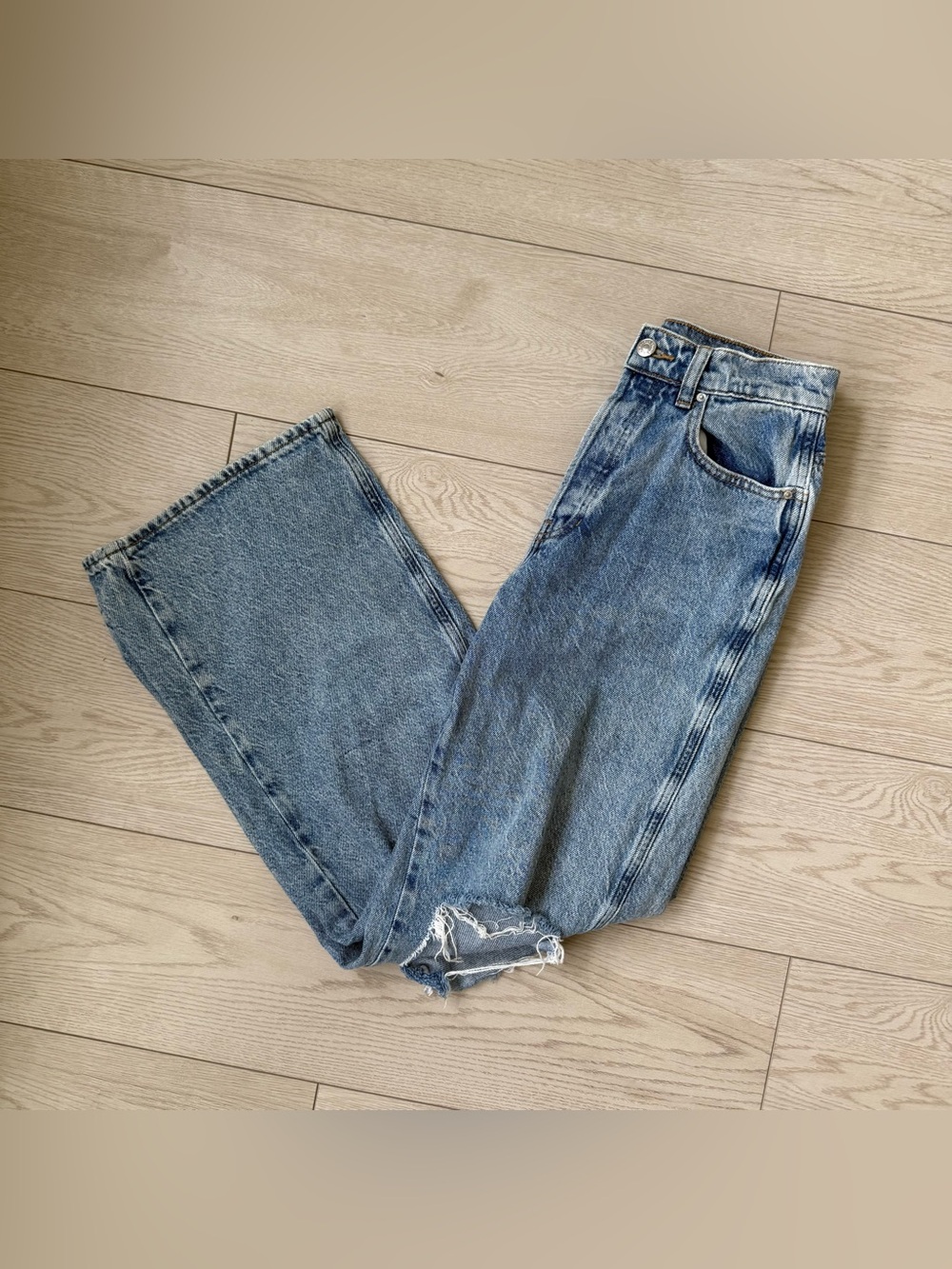 PacSun Distressed High Waisted Baggy Jeans Wide Straight Leg Womens Size 26